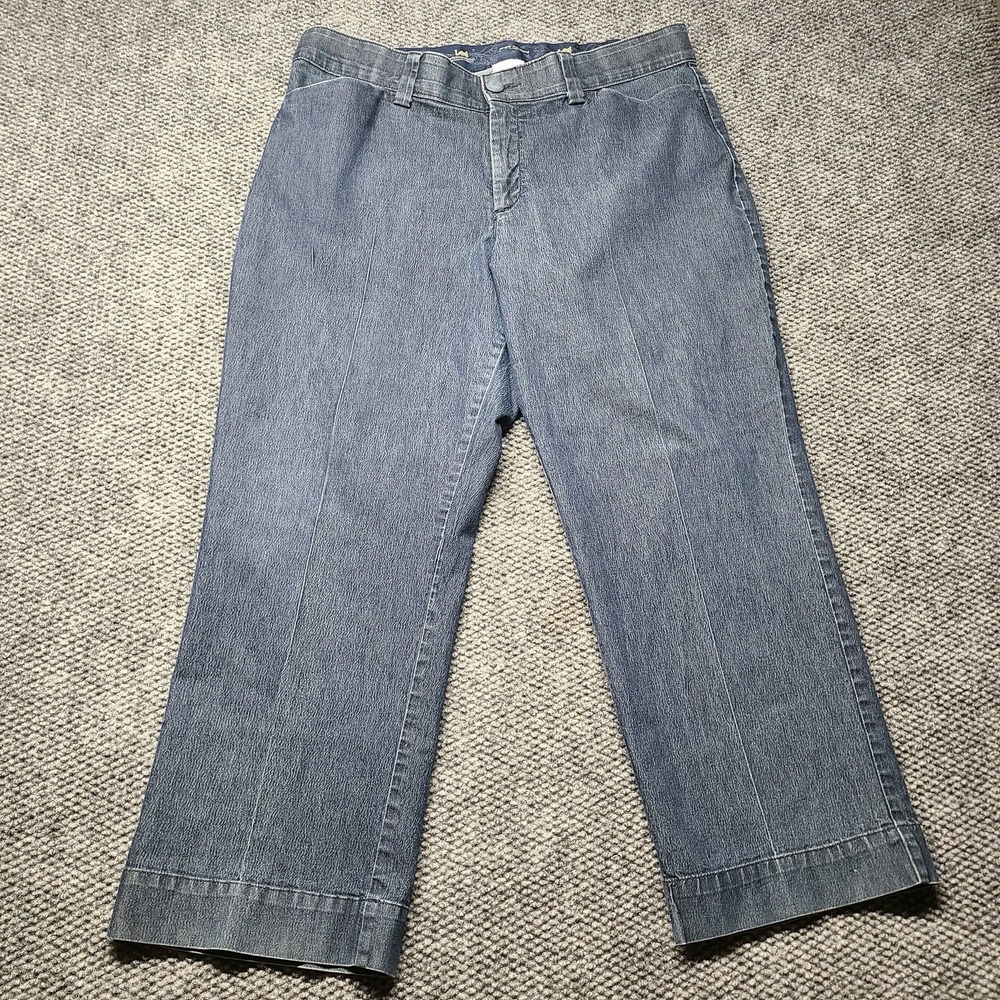 Lee Jeans Womens 16 Short Platinum No Gap Waistband Blue Jean Dark Wash Stretch